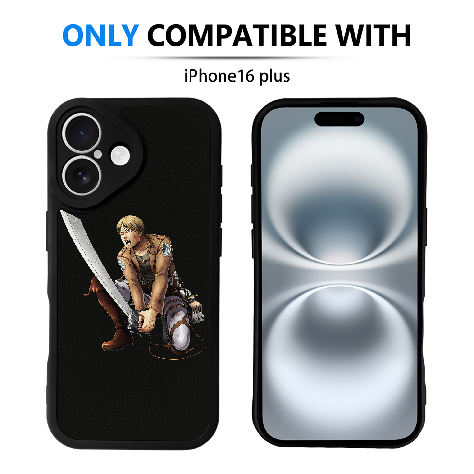 （画像用） 進撃の巨人 ミケ·ザカリアス Attack on Titan Mike Zakarius 【iPhone 16シリーズ対応】シリコンスマホケース（レザー調） 材質：シリコン